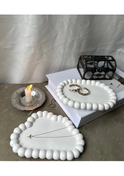 Bubble Oval Tabak Ve Bulut Dekoratif Tabak 4 Lü