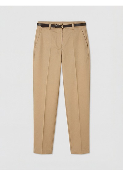 Lcwaıkıkı Classic Bej Beli Kemerli Gabardin Kadın Pantolon
