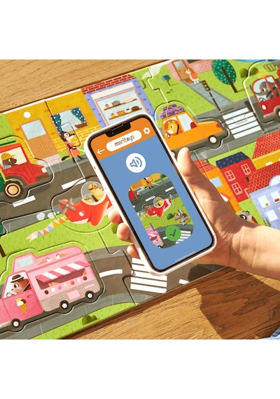Moritoys Vehicles Adventure - 18 Parça Yapboz, 8 Adet Oynanabilir Araç Ve Dijital Aktiviteler