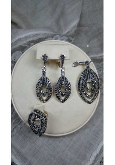 Markazit 3 Lü Set 925 Ayar Beyaz