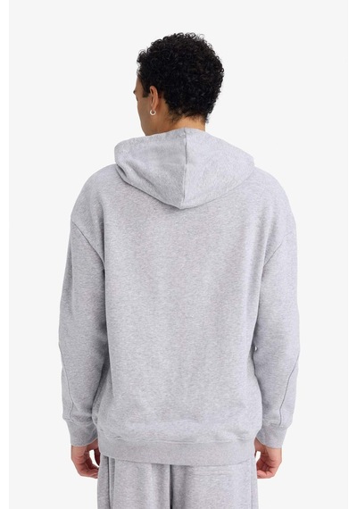 Defacto Boxy Fit Kapüşonlu Sweatshirt F8656ax26spgr389 Gri-gr389
