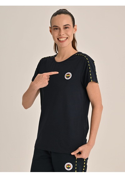 Fenerium Fenerbahçe Lacivert Tribün Basic Kadın Tshirt Fb Laci Yeni