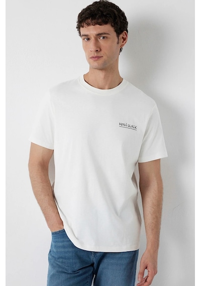 Mavi M0613533-70057 Mavi Black Baskılı T-shirt Erkek Tişort Beyaz