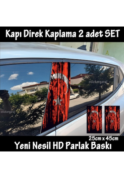 Tr Ayyıldız Bayrak Folyo - 2kapı İçin 2adet Sticker Kaplama - Tuning Modifiye