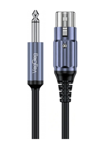 Veggieg 6.35mm To Xlr Dişi Mikrofon Kablosu Hi-fi Ses Kalitesi Ofc Bakır Enstrüman Ses Kablosu 5 Metre