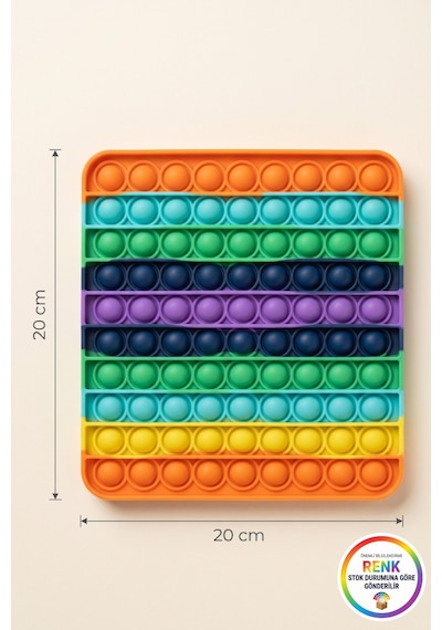 Pop It Duyusal Zeka Oyuncağı Çarpım Tablosu Kabarcık Patlatma Stres Rahatlatıcı Kare 20x20 Cm