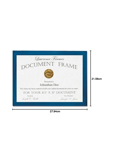 Lawrence Frames Mavi Ahşap Sertifika Resim Çerçevesi, Galeri Koleksiyonu, 8-1/2 X 11-inç