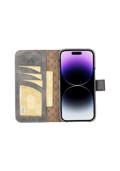 Bouletta Apple İphone 14 Pro Max Uyumlu Deri Kılıf Mw36 Tn18ef
