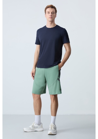 Air Jones Tommy Life Açık Yeşil Pamuklu Kalın Yumuşak Dokulu Standart Fit Basic Erkek Şort - 81281 A. Haki