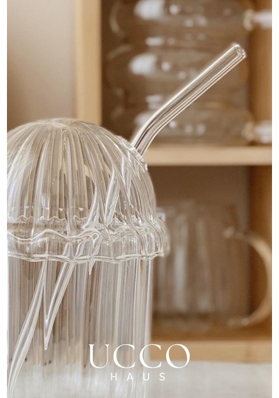 Cam Pinterest Bardak, Cam Pipetli Kahve Limonata Meşrubat Çay Kokteyl Sunum Bardağı Şeffaf
