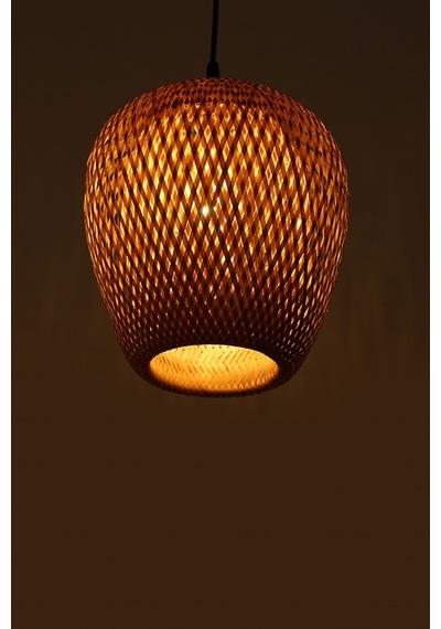 Bohem Bambu Boja Pendant Sarkıt Avize Lamba 25 Cm - Iskandinav, Modern, Bohem, Rattan Aydınlatma Bambu