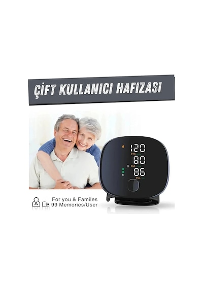 Dijital Türkçe Konuşan Bilekten Tam Otomatik Tansiyon Ölçme Aleti Renkli Akıllı Lcd Sesli Uyarı