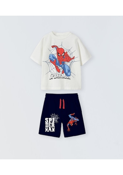 Name Baby & Kids Erkek Çocuk Spiderman Şortlu Takım Beyaz-lacivert Beyaz - Lacivert Name Baby & Kids Erkek Çocuk Spiderman Şortlu Takım Beyaz-lacivert Beyaz - Lacivert