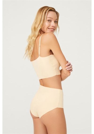 Cottonhill Yüksek Bel Basic Lazer Kesim Bikini Külot 3'lü Paket - 3 Çok Renkli