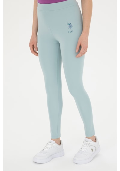 U.S. Polo Assn. Kadın Su Yeşili Yüksek Bel Spor Tayt 50284055-VR048