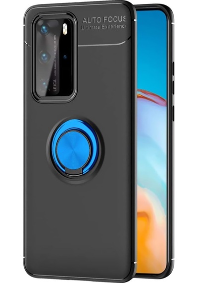 Huawei P40 Pro Kılıf Yüzüklü Tam Korumalı Silikon Kapak