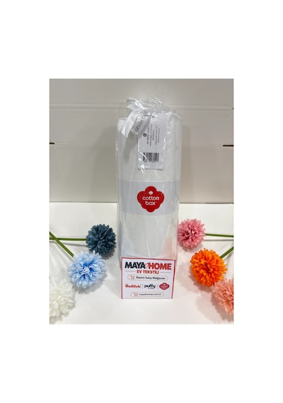 Cotton Box Beyaz Battal Çift Kişilik Lastikli Çarşaf Seti 180x200 Çok Renkli