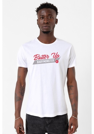 Babymonster Batter Up Beyaz Erkek Bisikletyaka Tshirt 001