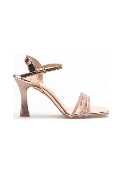 Trendella Rose Gold Taşlı İnce Topuklu Abiye Sandalet Tr20my15g Yeşil
