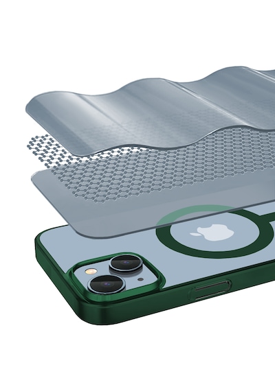 Apple Uyumlu iPhone Buff 13 Magsafe Slim Fit Kılıf Dark Green