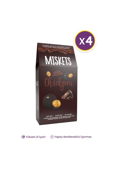 Miskets Bitter Çikolata Kaplamalı Leblebi Draje 4 x 80 G