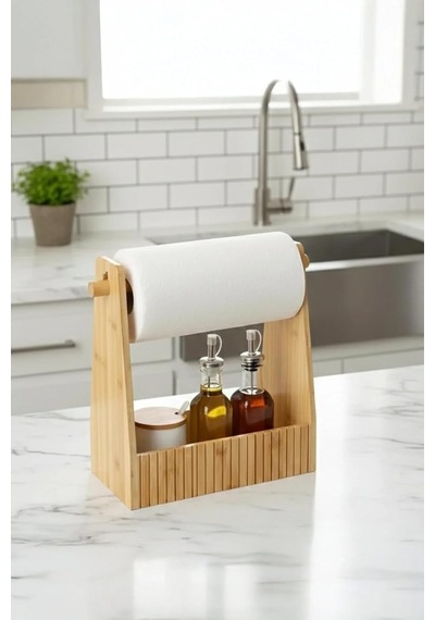 Bamora Bambu Kağıt Havluluk Ve Çok Amaçlı Organizer Stand 27 Cm Diğer