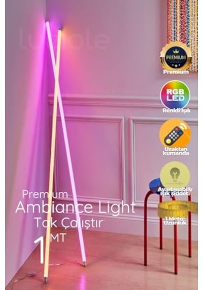 Rgb Led Strip Tube Light Lambader Uzaktan Kumandalı Işık Lamba Ampül Aydınlatma Renkli Animasyonlu6 Diğer
