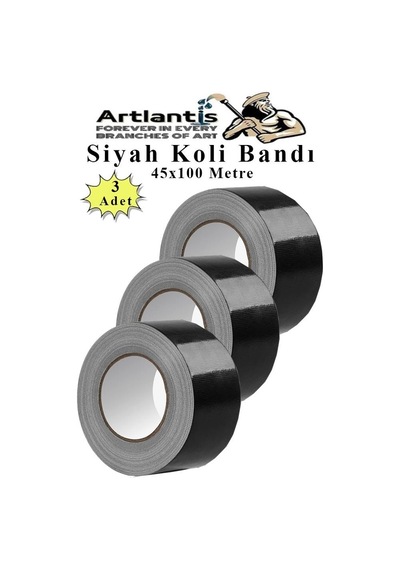 Siyah Koli Bantı 100 Metre 3 Adet 45mm X 100 Metre Renkli Koli Bandı Extra Güçlü Formül Akrilik Koli Bandı Diğer