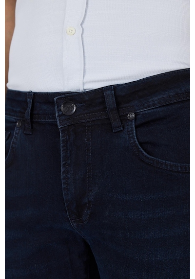 İmza Koyu Lacivert Gabardin 5 Cep Düz Paça Casual Slim Fit Pamuklu Denim Pantolon 1023250150 Koyu Lacivert