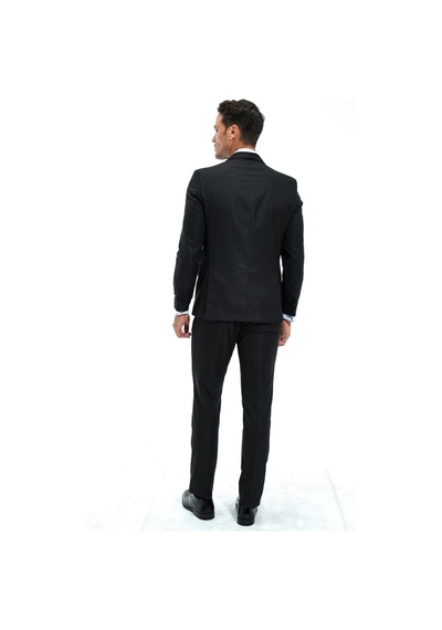 Morven Erkek Siyah Berlin Slimfit Jakarlı Smokin Siyah