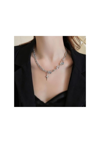 Lunarie Asimetrik Erimiş Metal Yıldız Kolye Gümüş Kaplama