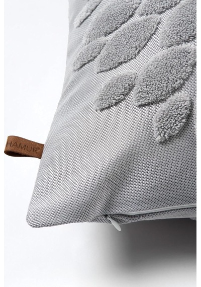 Bohem Özel Tasarım Punch Panç Desen Kare Dekoratif Kırlent Kılıfı 43x43 Cm Flower Gri Diğer