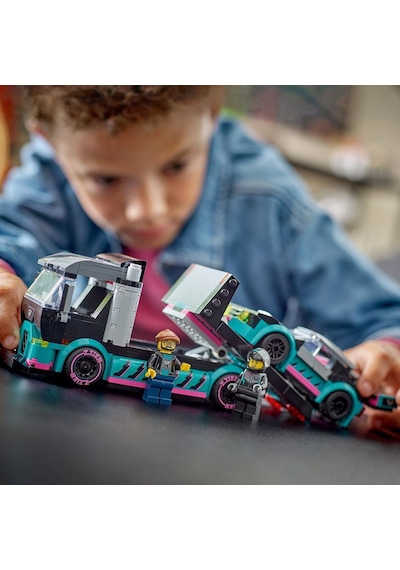 LEGO® City Yarış Arabası ve Araba Taşıyıcı Kamyon 60406 6+ Yaratıcı Oyuncak Yapım Seti - 328 Parça