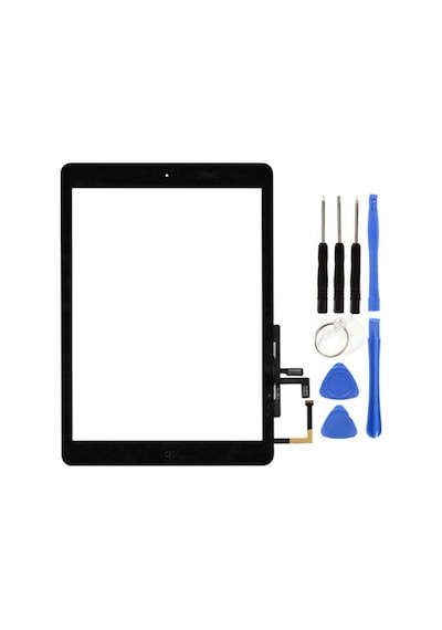 Apple Uyumlu iPad  Air 1.nesil A1474-a1475-a1476 Servis Home Tuşlu Dokunmatik Siyah + Tamir Seti