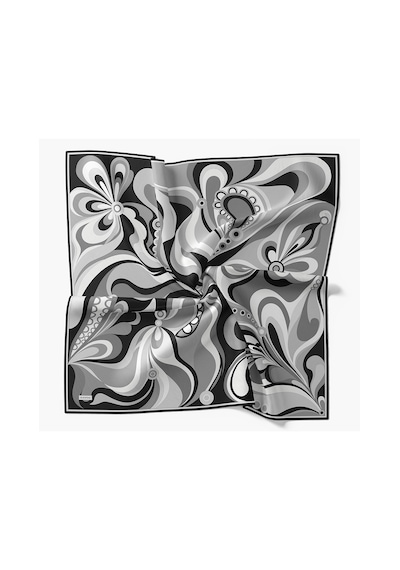 Silk Home Twill İpek Eşarp Retro Paisley Siyah