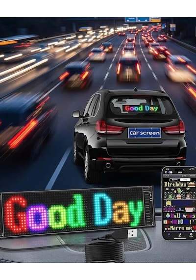 Rgb Led Yazı Paneli Telefon Kontrollü Kayan Yazı Animasyonlu Ekran Çokrenkli