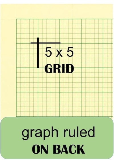 Bilgi İşlem Defteri, 5 X 5 Quad Cetvel Ve Çizgisiz, 8,5 İnç X 11 İnç, 200 Yaprak 42389 , Yeşil Çok Renkli