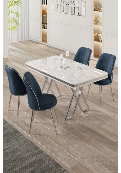 Canisa Vals Serisi 80x130 Lak Panel Beyaz Mermer Desen Masa Takımı Krom Ayaklı 4 Antrasit Sandalye Masa Beyaz Mermer Desen Sandalye Antrasit Canisa Vals Serisi 80x130 Lak Panel Beyaz Mermer Desen Masa Takımı Krom Ayaklı 4 Antrasit Sandalye Masa Beyaz Mermer Desen Sandalye Antrasit