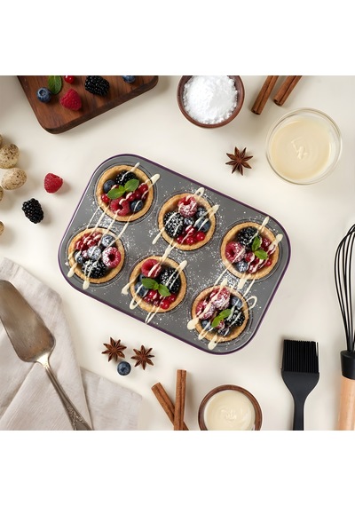 Guardini Muffin Kalıbı Mor 6 Lı Renkli
