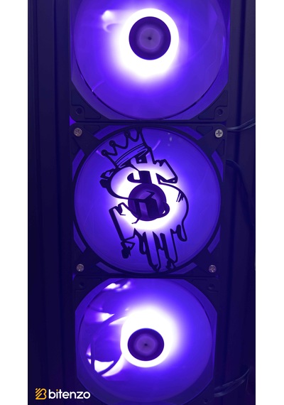 Graffiti Dolar Logolu 120x120 Mm Oyun Pc Aksesuarı, Masaüstü Bilgisayar Fan Kapağı Siyah