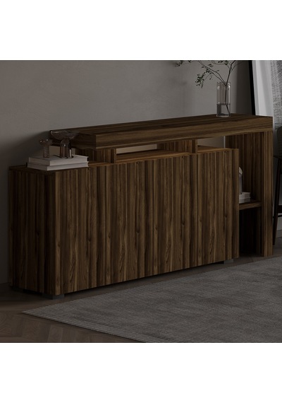 İnarch Dizayn Beliz Led Işıklı Modern Konsol 170 Cm, 4 Kapaklı Ve İç Raflı Depolama, Tasarım Ceviz İnarch Dizayn Beliz Led Işıklı Modern Konsol 170 Cm, 4 Kapaklı Ve İç Raflı Depolama, Tasarım Ceviz
