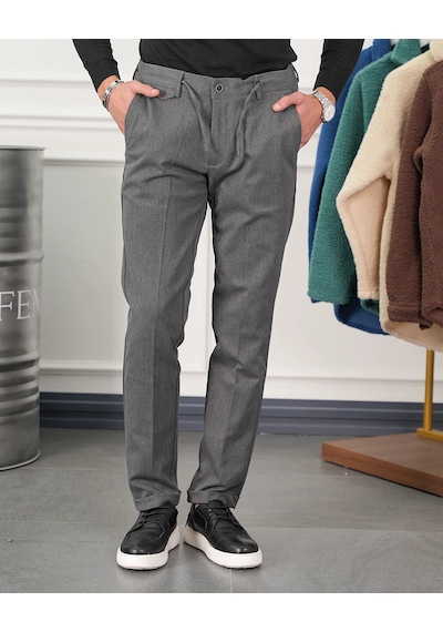 Modefendi Pamuk Likra Slim Fit Jogger Pantolon Gri
