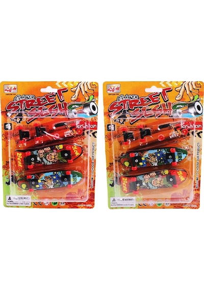 Parmak Kaykay Seti 3 Lü Mini Skateboard, Trick Oyuncak Beceri Geliştirici Eğlence Seti