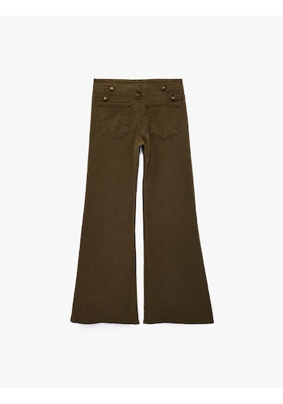 Koton Pamuklu Düşük Bel Dar Kesim İspanyol Paça Cepli Denim Pantolon - Flare Jeans K.haki 7wal40027mw Koton Pamuklu Düşük Bel Dar Kesim İspanyol Paça Cepli Denim Pantolon - Flare Jeans K.haki 7wal40027mw