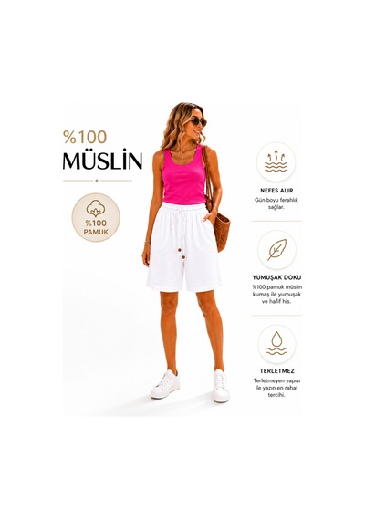 Duygu Altıntaş %100 Pamuk Müslin Şort Kadın Yazlık Rahat Kalıp Lastikli Cep Detaylı Şehir Boy Beyaz - 875540604 Beyaz - 875540604 Beyaz Duygu Altıntaş %100 Pamuk Müslin Şort Kadın Yazlık Rahat Kalıp Lastikli Cep Detaylı Şehir Boy Beyaz - 875540604 Beyaz - 875540604 Beyaz