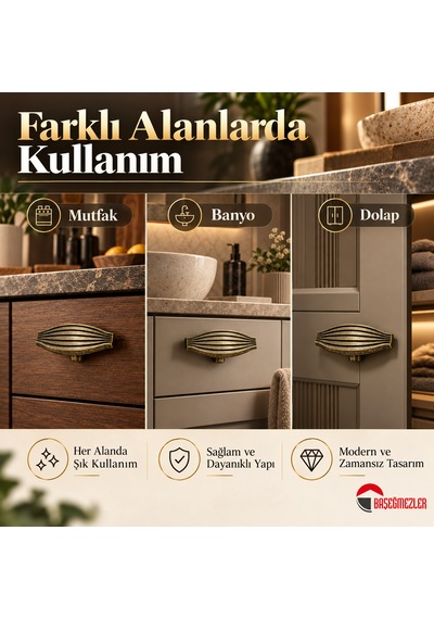 Haskan Taha Düğme Kulp Antik Sarı