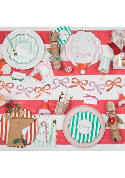Meri Meri - Jolly Christmas Santa Plates - Noel Baba Tabaklar 8'li