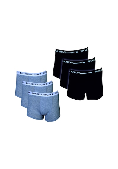 Boxerland Likralı Boxer Ekonomik Siyah Gri 6'Lı Paket Gri - Siyah