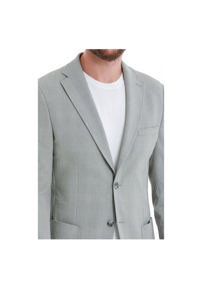 Hatemoğlu Gri Slim Fit Kareli Mono Yaka Klasik Ceket 14293024d001 140 Gri