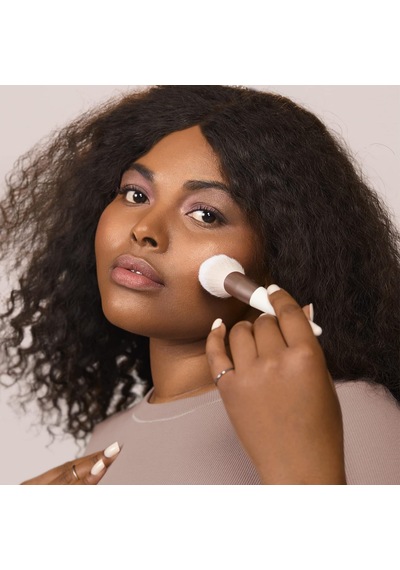 Allık Ve Bronzlaştırıcı İçin Luxe Peluş Pudra Makyaj Fırçası, Pudra Makyajıyla En İyi Çalışır, Lüks Ve Göz Alıcı Çevre Dostu Premium Makyaj Fırçası, Sentetik Kıllar, Pembe, 1 Adet
